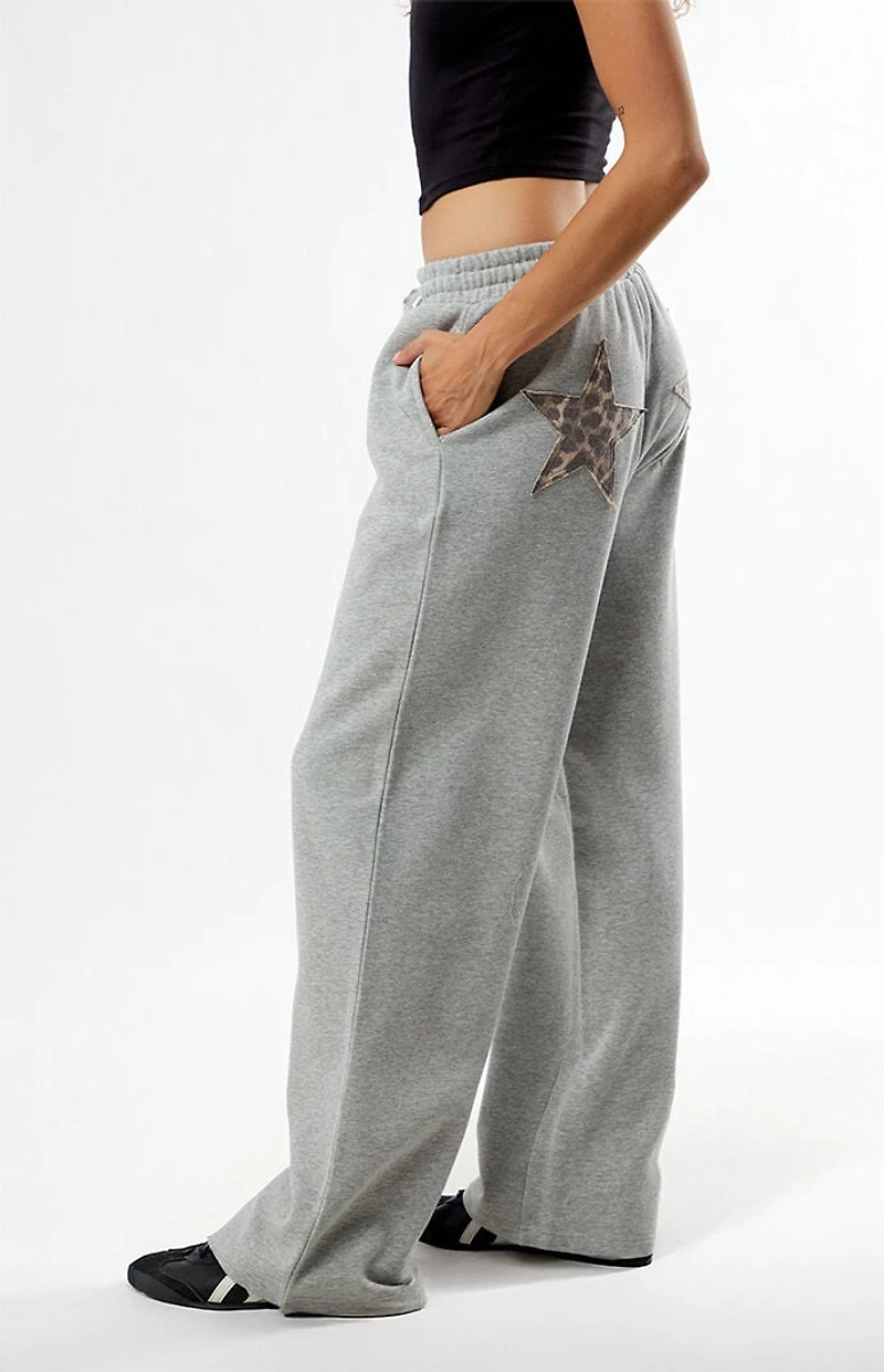 LA Hearts Leopard Star Baggy Sweatpants