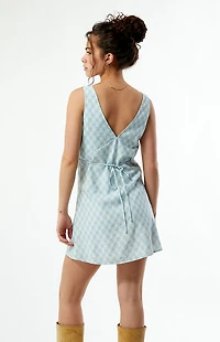 Your Favorite Plaid Deep V Neck Mini Dress