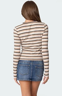 Edikted Sivan Striped Long Sleeve T-Shirt