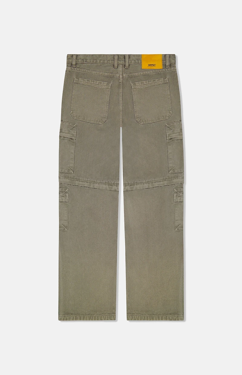 WeSC Flint Grey Baggy Zip Off Cargo Pants
