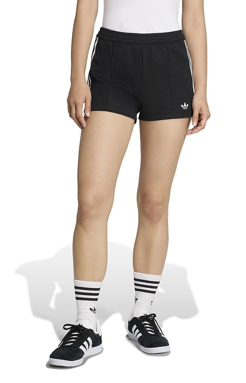adidas Black & White 3-Stripes Brief Shorts