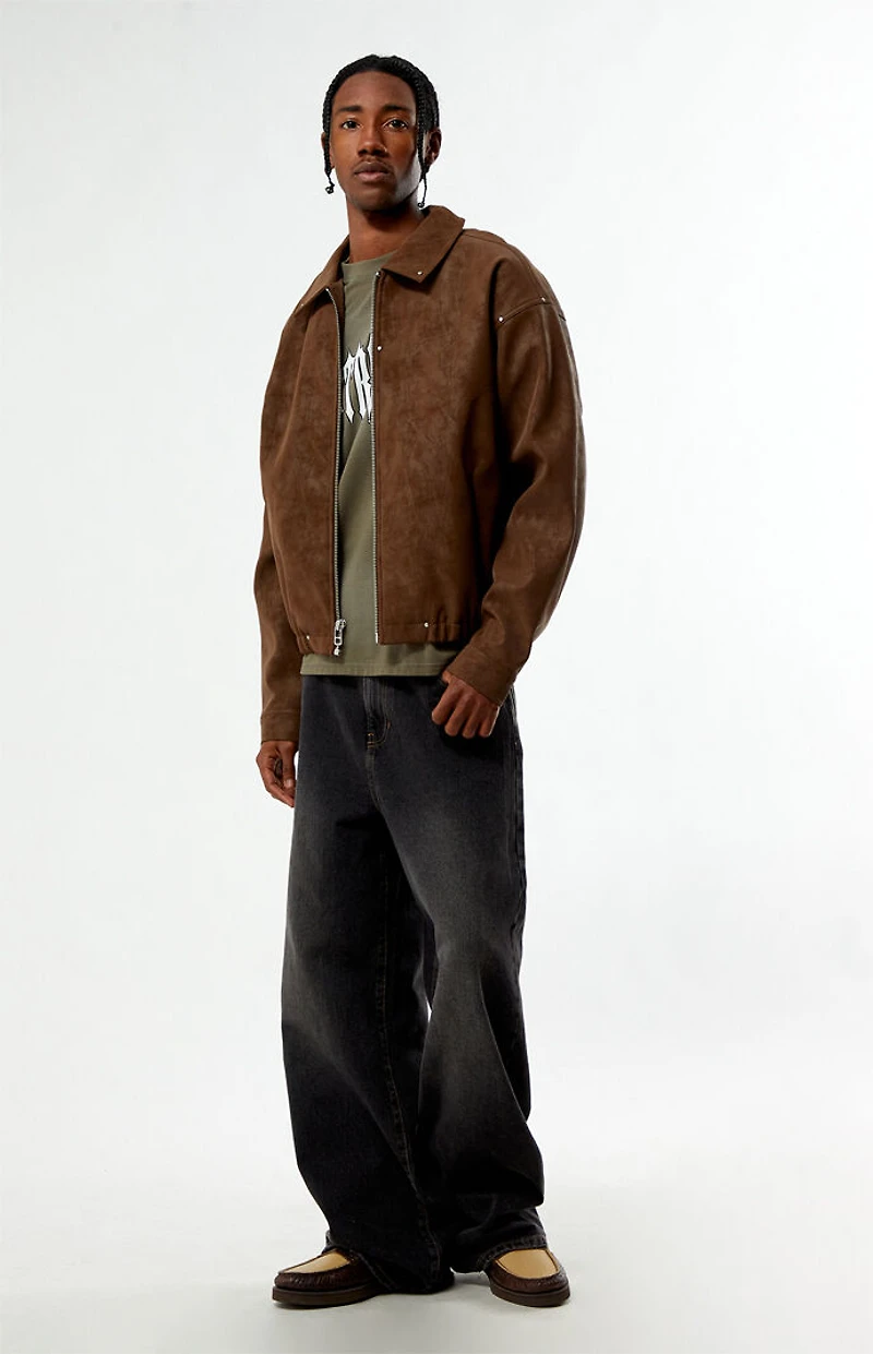 Pacsun Alex Studded Faux Leather Gas Jacket