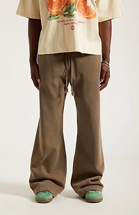 Pacsun Brown Fleece Baggy Bootcut Sweatpants