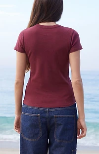 John Galt Burgundy Hailie Short Sleeve Top