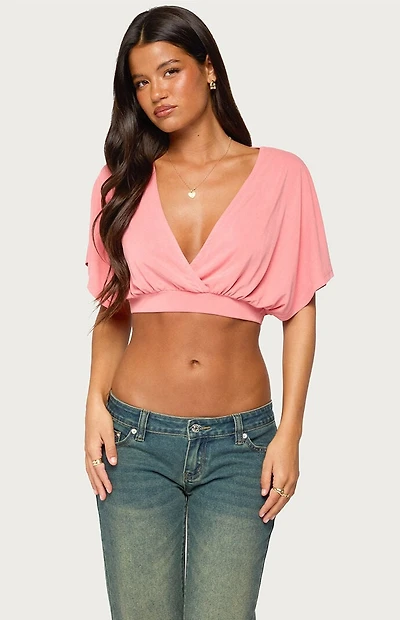 Edikted Candela V-Neck Cropped Top