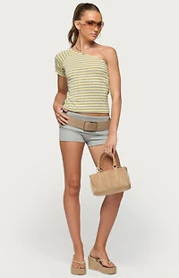 Edikted Eulia Striped One Shoulder Top
