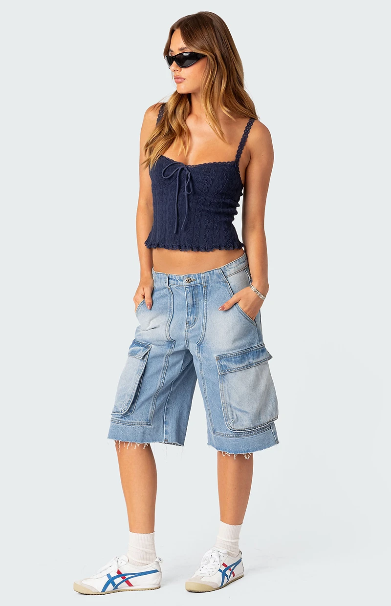 Edikted Lacey Knit Tank Top