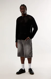 Pacsun Sunset Open Knit Crew Neck Sweater