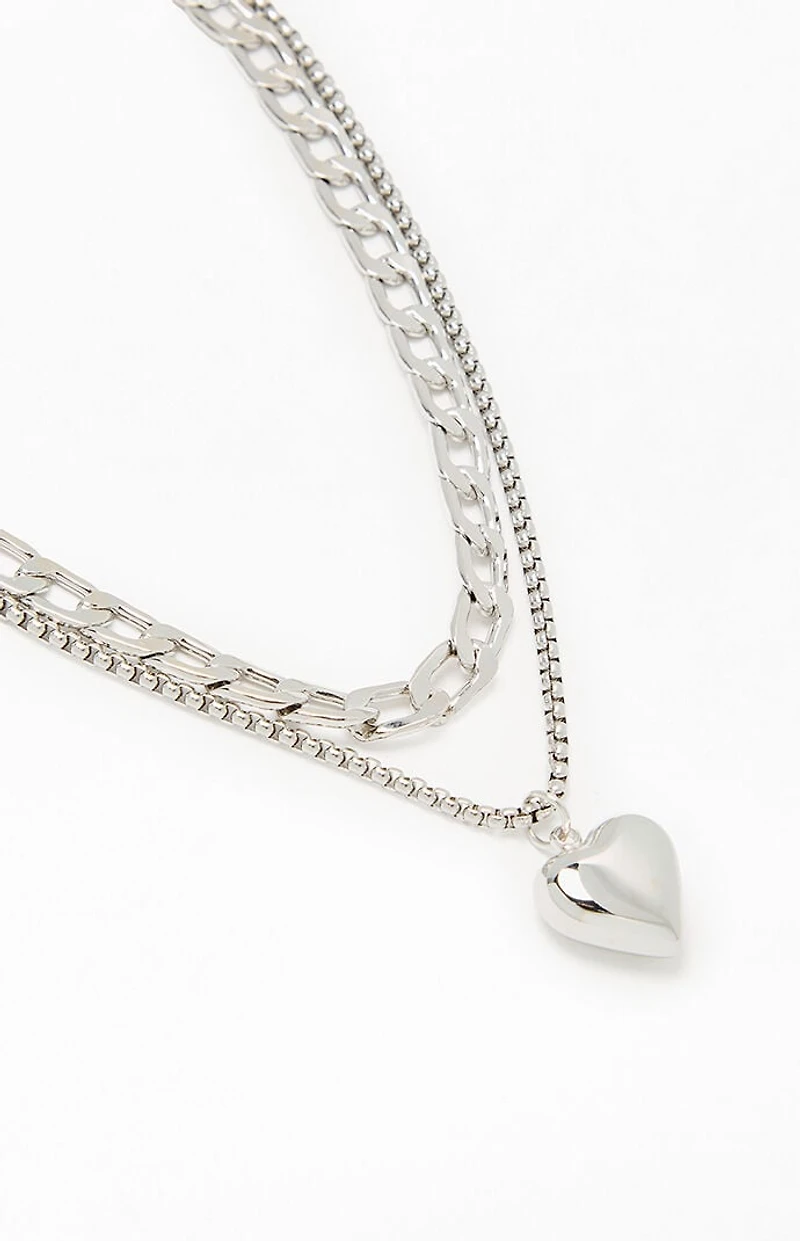 LA Hearts Heart Chain Layered Necklace