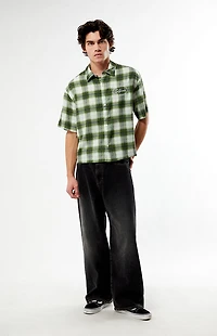 Pacsun Dirt Green Woven Camp Shirt