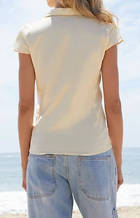 John Galt Yellow Rue Collared Top