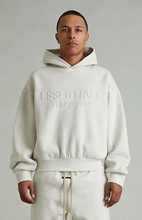 Fear of God ESSENTIALS Heather Oatmeal Embossed Classic Hoodie