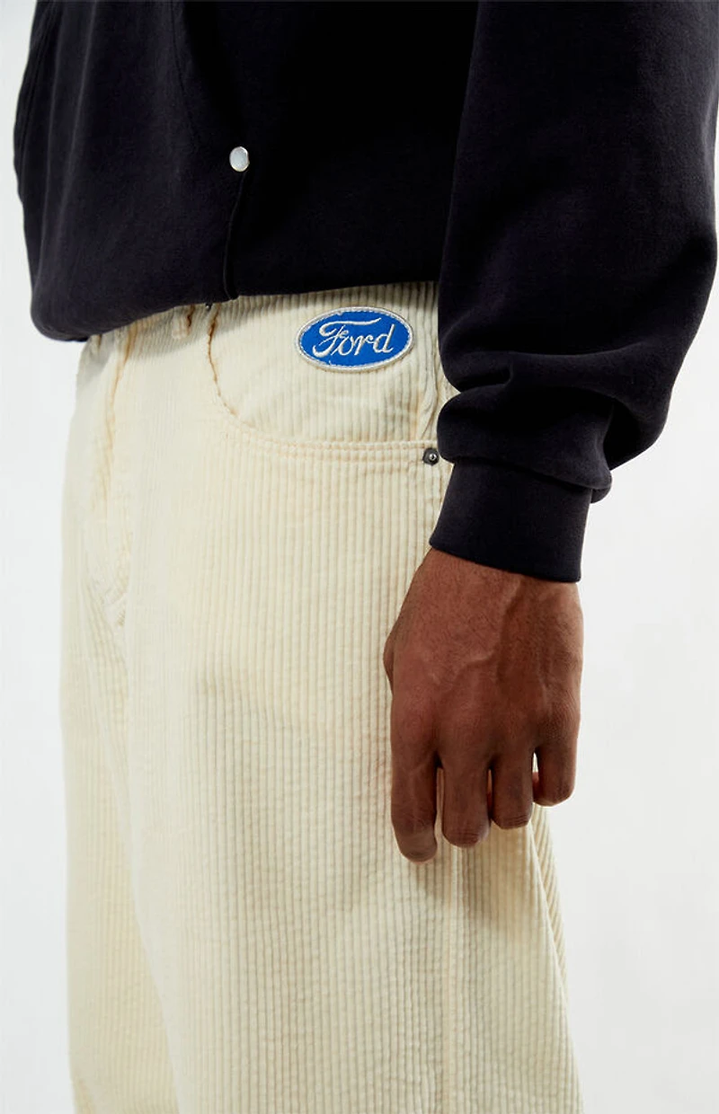 FORD Cream Corduroy Baggy Pants