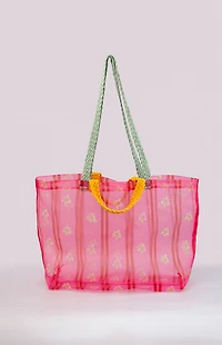 ban.do Floral Stripe Mesh Market Bag