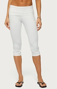 Edikted Rocio Foldover Capri Pants