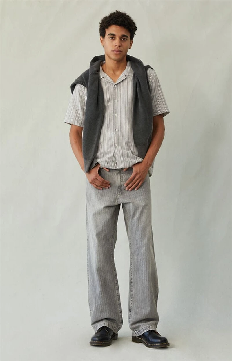 Pacsun Dylan Baggy Jeans Tonal Stripe Gray