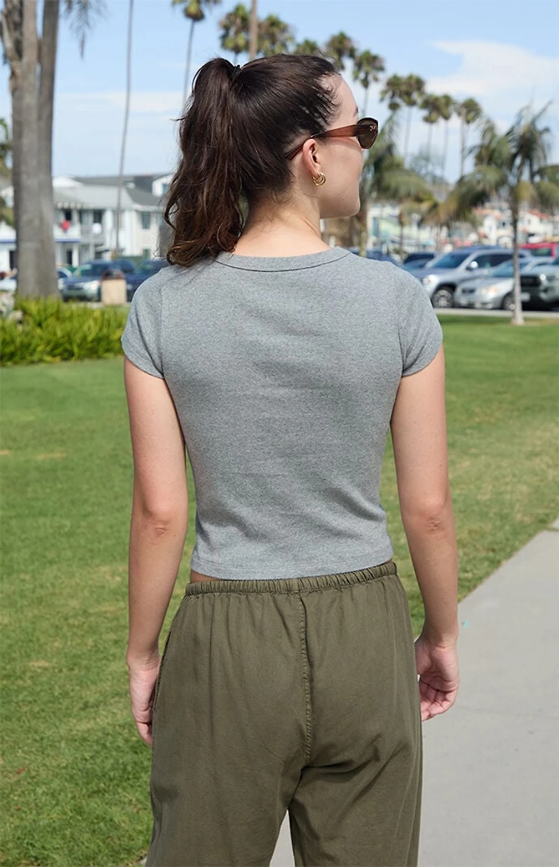 John Galt Gray Ashlyn New York 88 Cropped T-Shirt