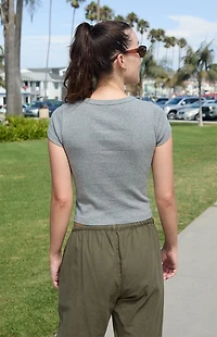 John Galt Gray Ashlyn New York 88 Cropped T-Shirt