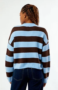 LA Hearts Striped Cozy Crew Neck Sweater