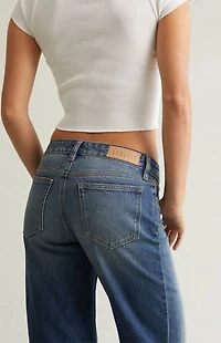 Pacsun Zoe Low Rise Girlfriend Jeans Medium Indigo