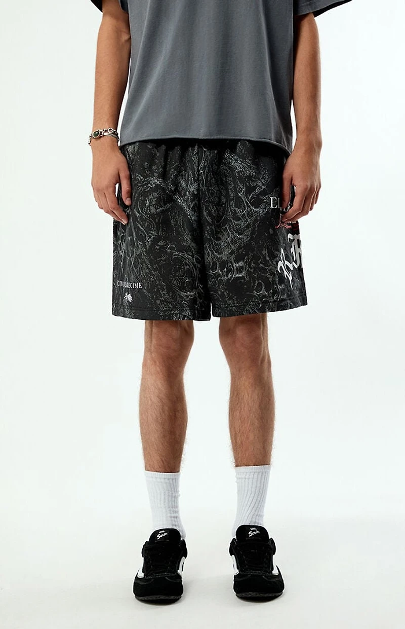 Civil Thorns Camo Baggy Fleece Sweat Shorts