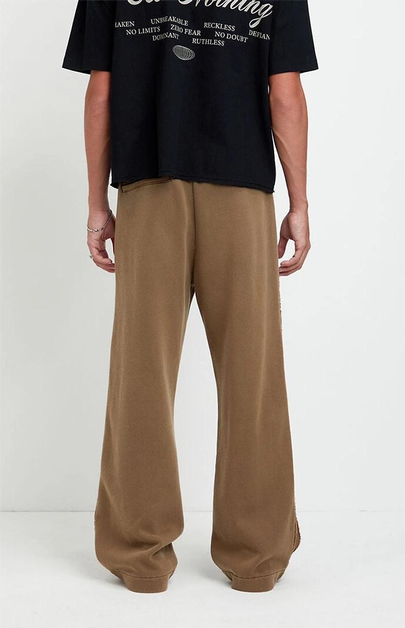 Pacsun Brown Elmer Stripe Fleece Extreme Baggy Sweatpants