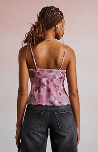 Third Charm Selena Floral Mesh Tank Top