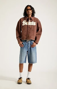 Pacsun Austin Extreme Baggy Denim Shorts Drawstring Medium Blue