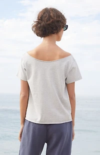 John Galt Light Gray 28 Robyn Off-The-Shoulder Top