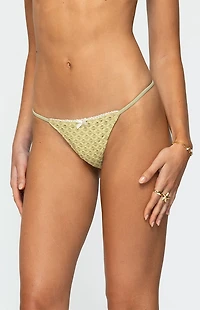 Edikted Anna Textured String Bikini Bottom