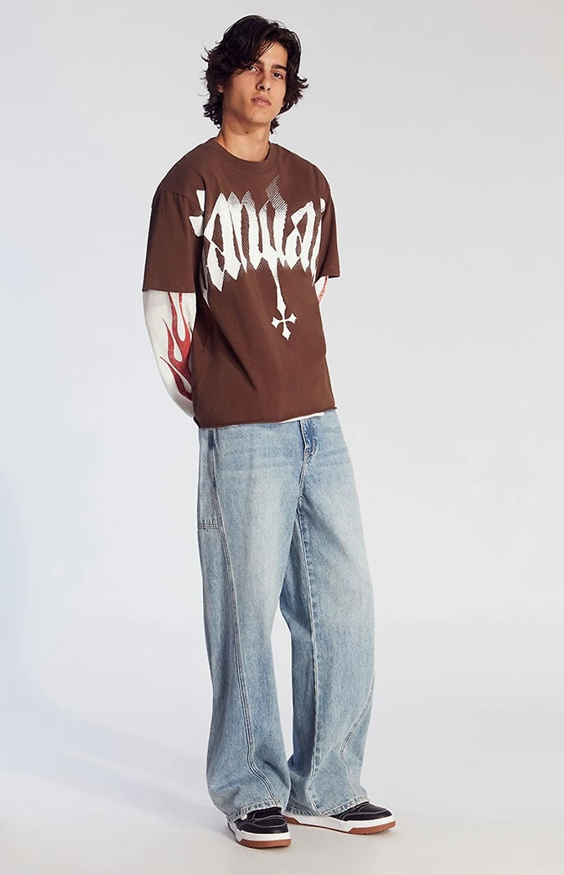 Pacsun Blake Extreme Baggy Jeans Carpenter Light Indigo