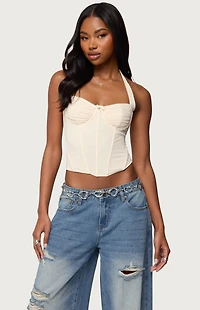 Edikted Abigail Ruched Halter Corset
