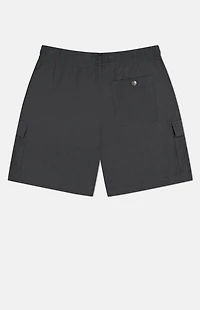 WeSC Black Linen Utility Cargo Shorts