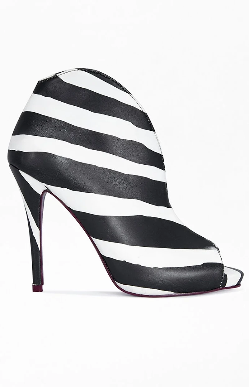 AZALEA WANG Women's Marisol Zebra Stiletto Booties