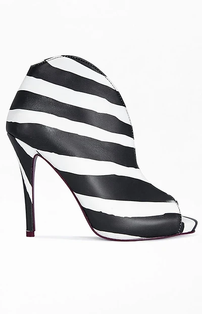 AZALEA WANG Women's Marisol Zebra Stiletto Booties