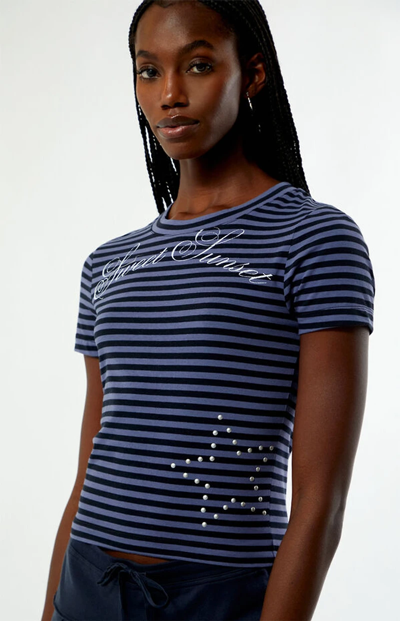 Your Favorite Sweet Sunset Striped Skimmer T-Shirt