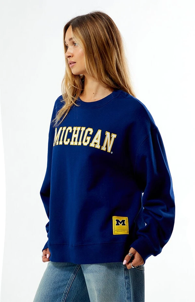 WILD COLLECTIVE x Pacsun University of Michigan Applique Crew Neck Oversized Sweatshirt