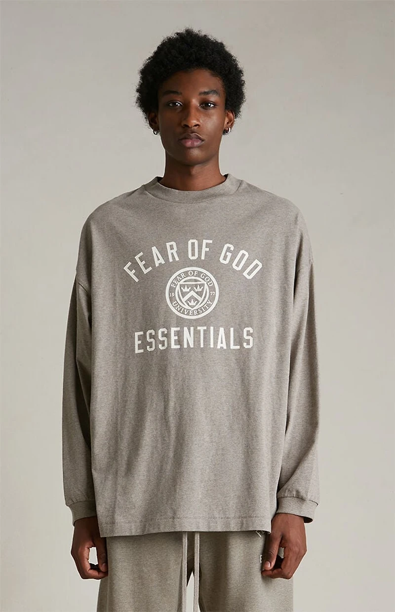 Fear of God ESSENTIALS Heather Grey University Long Sleeve T-Shirt