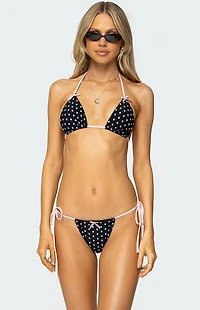 Edikted Leigh Polka Dot Triangle Bikini Top