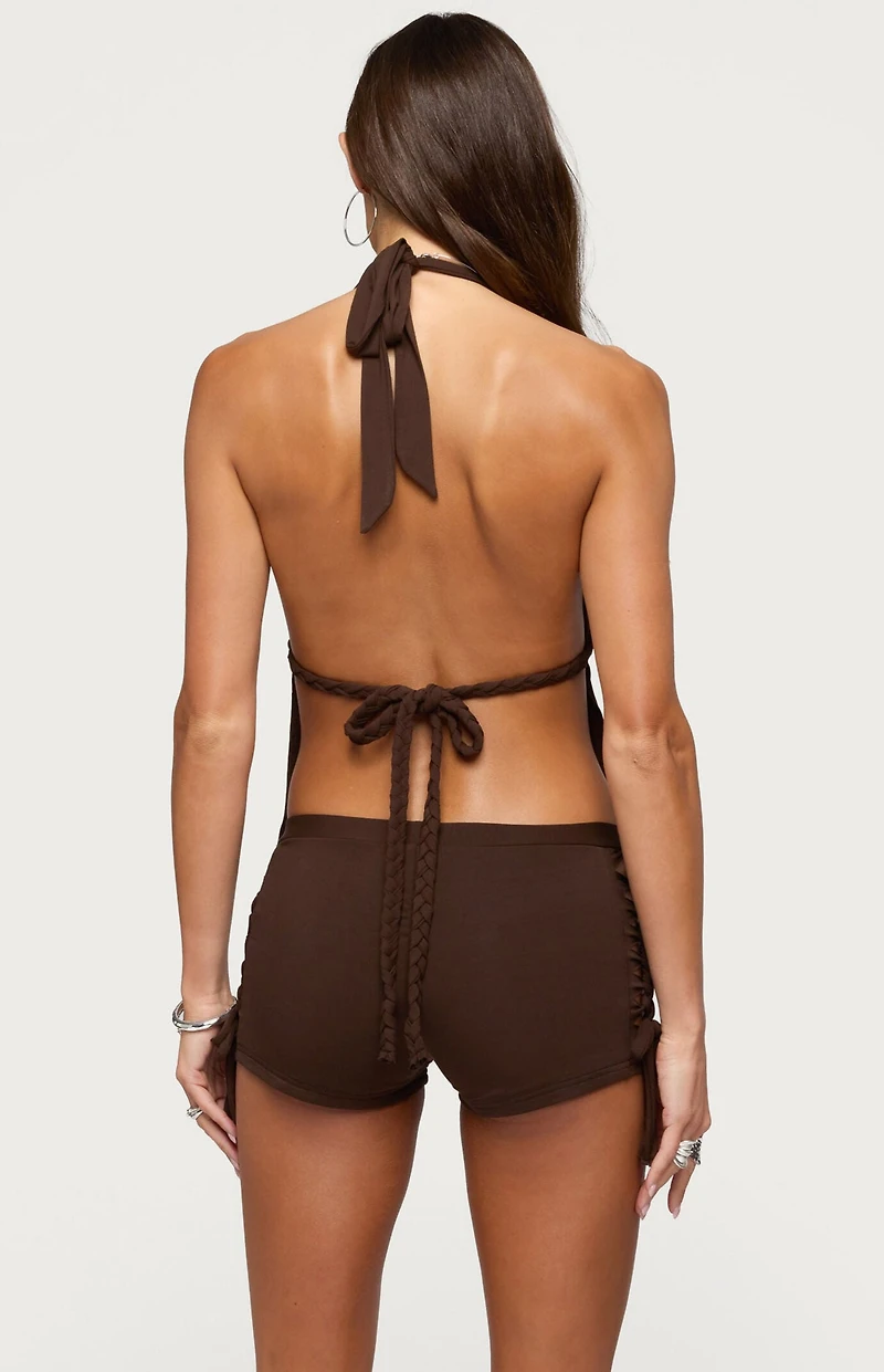 Edikted Jilly Braided Backless Halter Top