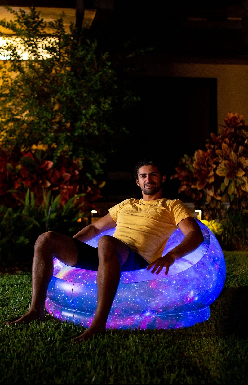 PoolCandy Inflatable Chair Illuminated Galaxy Air Candy