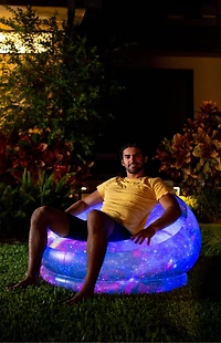 PoolCandy Inflatable Chair Illuminated Galaxy Air Candy