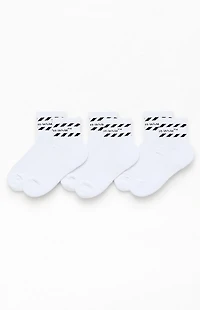 L/AB c/o Off-White 3 Pack Diagonal Stripe Quarter Crew Socks
