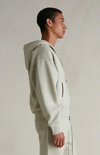 Fear of God ESSENTIALS Heather Stone Classic Fleece Zip Up Hoodie