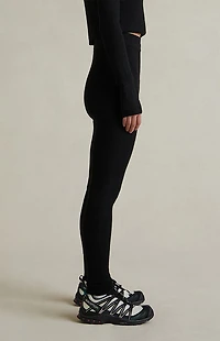 Fear of God ESSENTIALS Women's Jet Black Waffle Knit Leggings