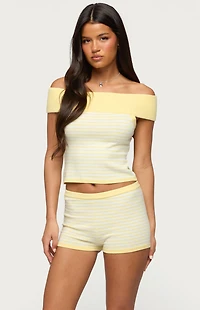 Edikted Camil Striped Knit Top