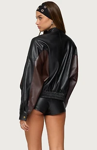 Edikted Lavena Contrast Faux Leather Jacket