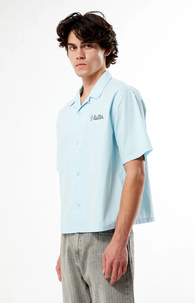 Pacsun Farms Blue Woven Camp Shirt