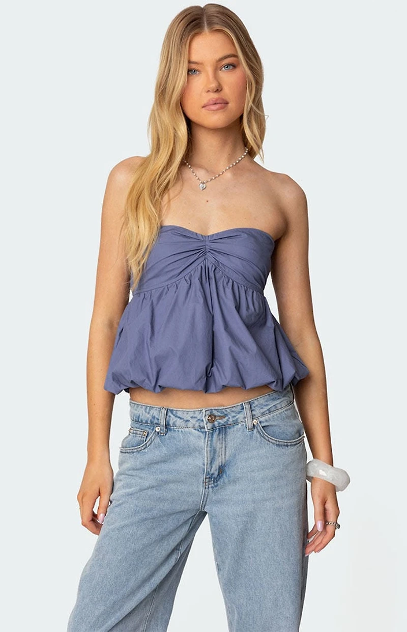 Edikted Serina Strapless Bubble Top