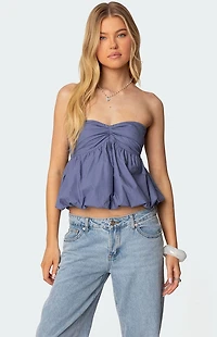 Edikted Serina Strapless Bubble Top